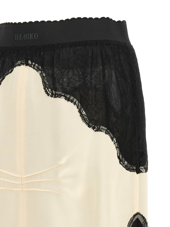 The Attico Lace Insert Skirt Gonne - Bianco/Nero | b5c7c6b21aee1d9115c1b8c5da3f0a9859508be7
