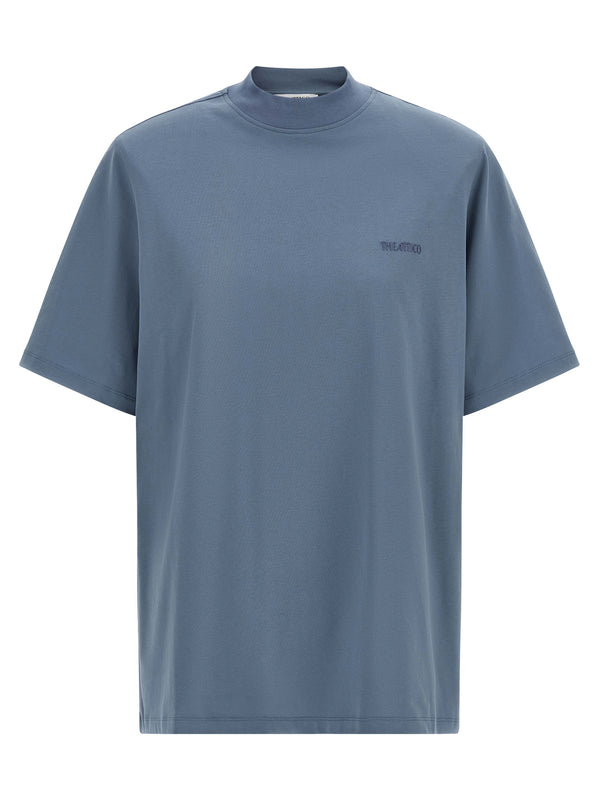 Mock-Neck T Shirt Blu