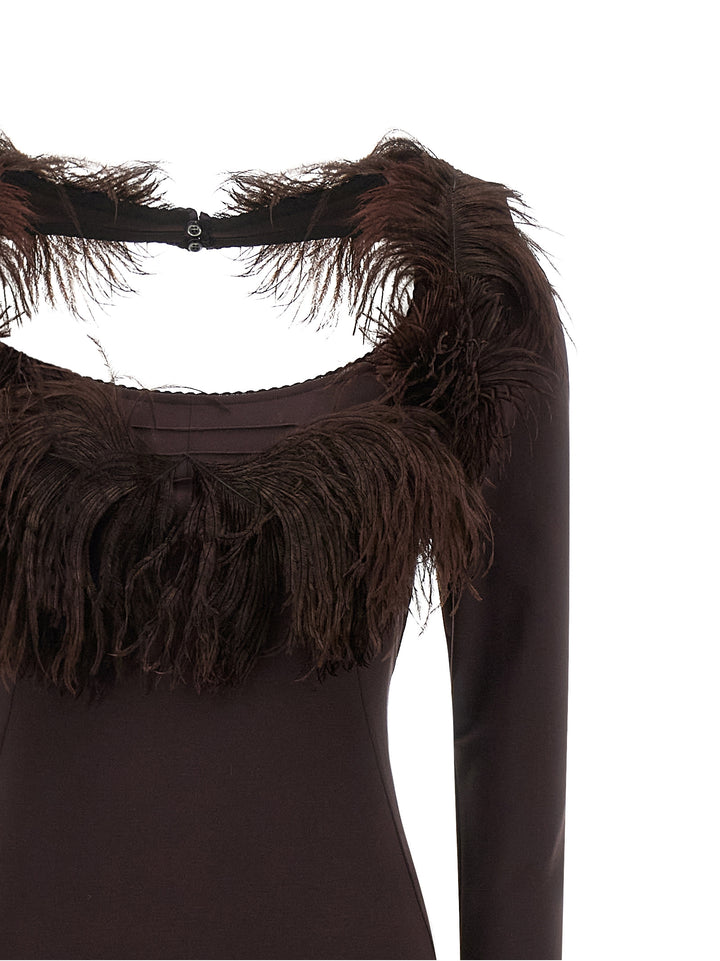 The Attico Feather Dress Abiti - Marrone | 2cb2504afec4c3e5a667ee290c0906f78a068106