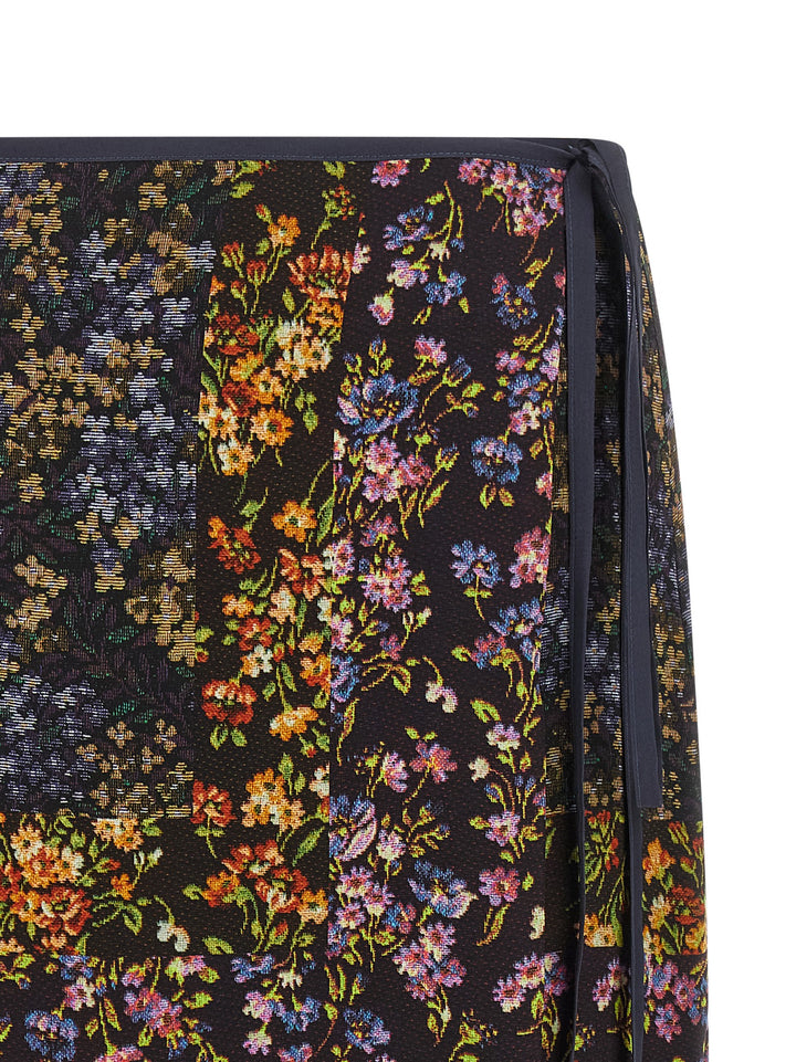 Dries Van Noten  Patchwork Wrap Skirt Gonne - Multicolor | 2112ae5026678f4abc7fc3a2781aa821d4d6dbea