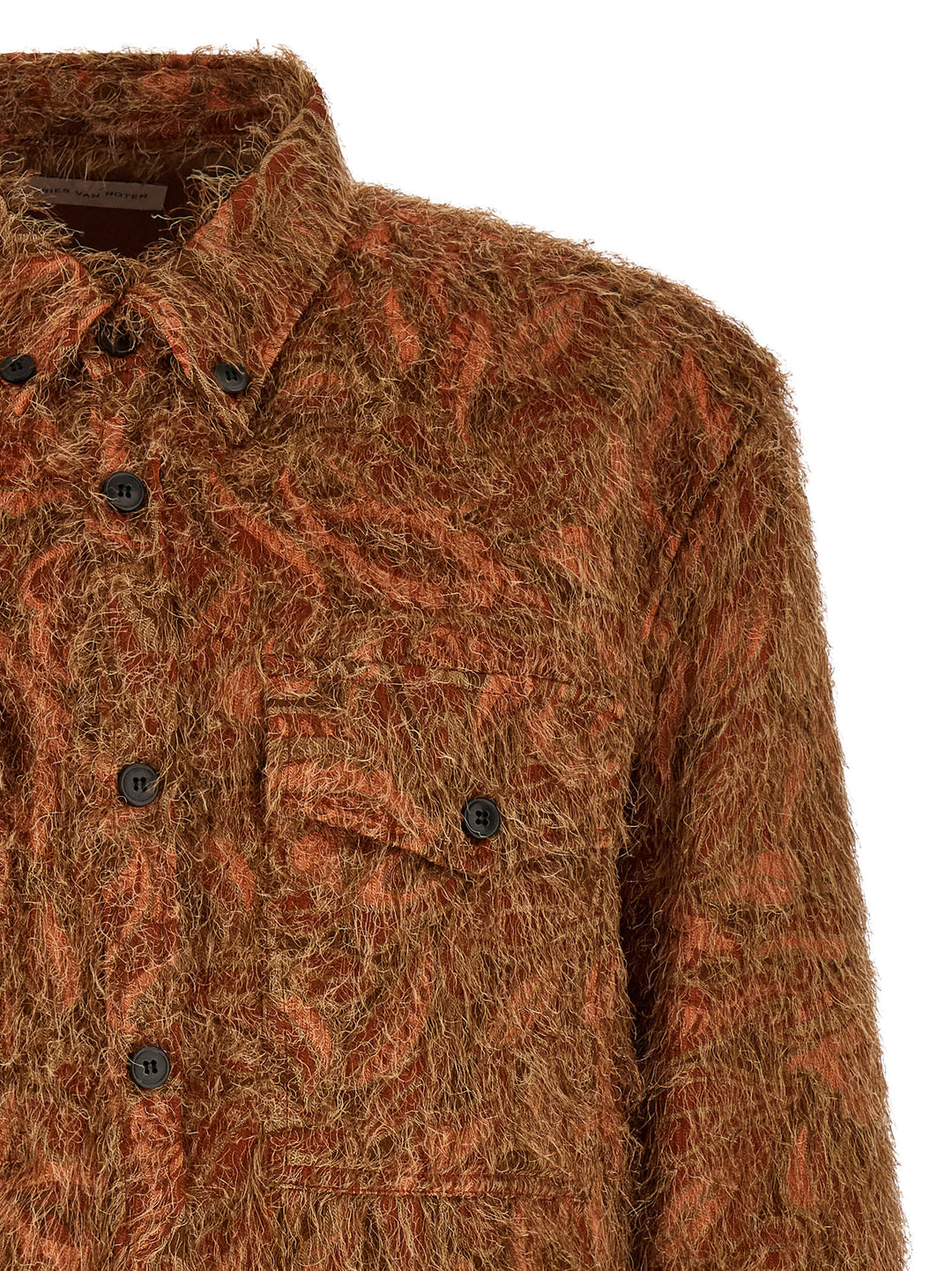 Dries Van Noten  Shaggy Fringed Shirt Camicie - Arancione | daa7b3cee15394fc3497701828c48d11baab86b8
