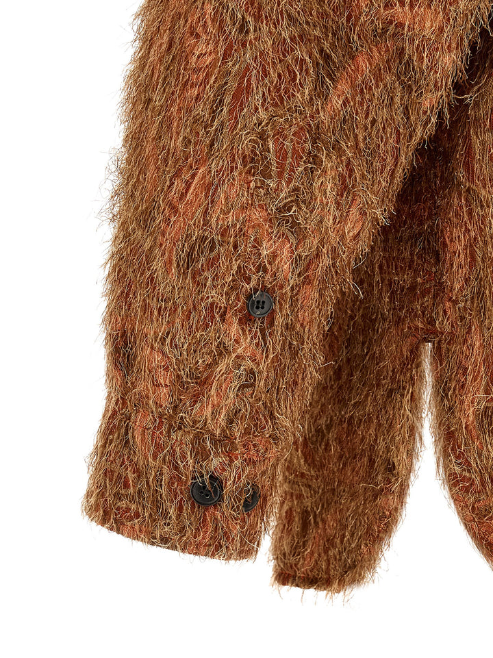 Dries Van Noten  Shaggy Fringed Shirt Camicie - Arancione | 77de799a1691729fcf3e3b3275756581c51108da