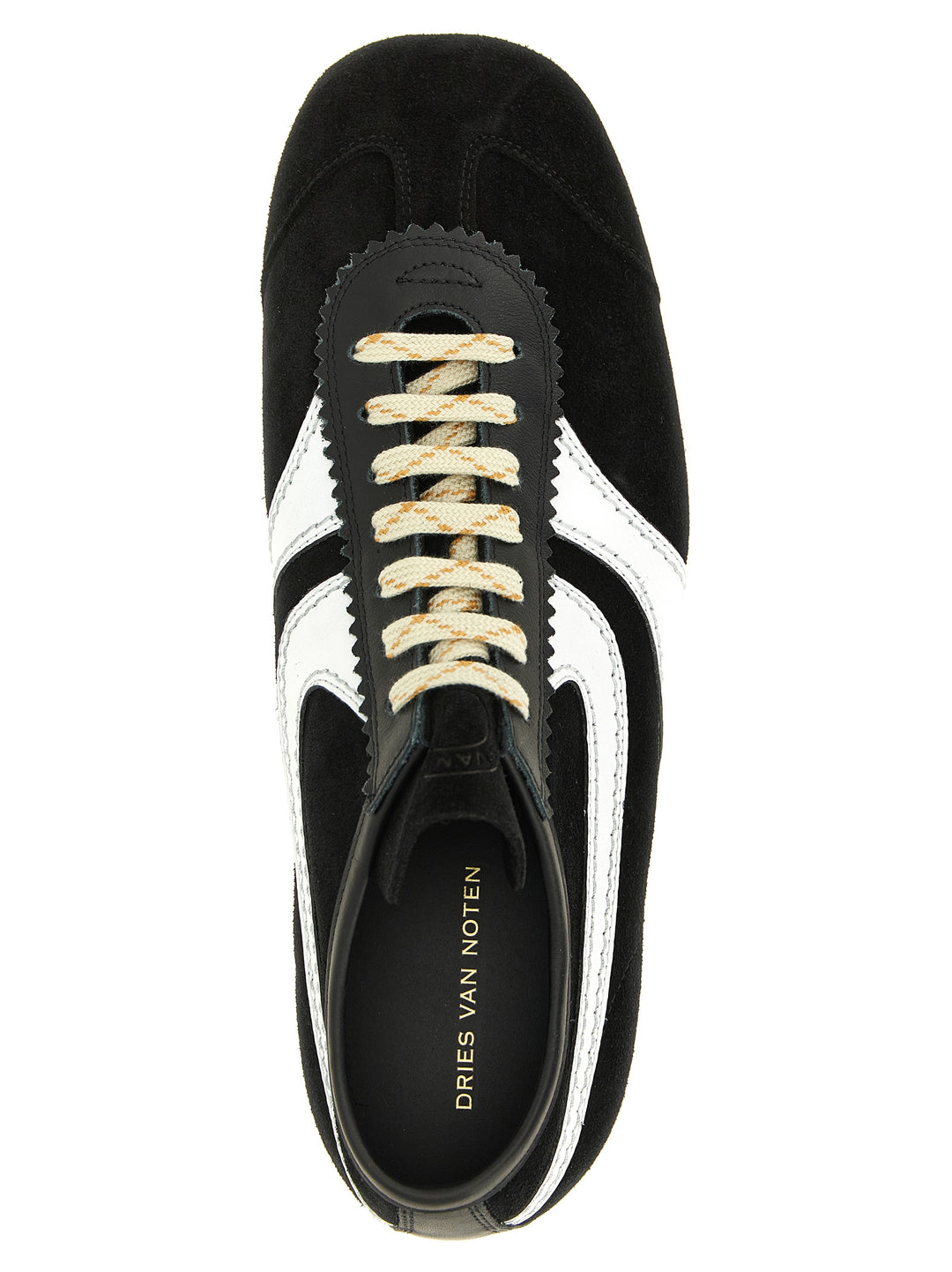 Dries Van Noten  Suede Sneakers - Bianco/Nero | 76352365c671357fc9afaaa82239309bfeb25d40