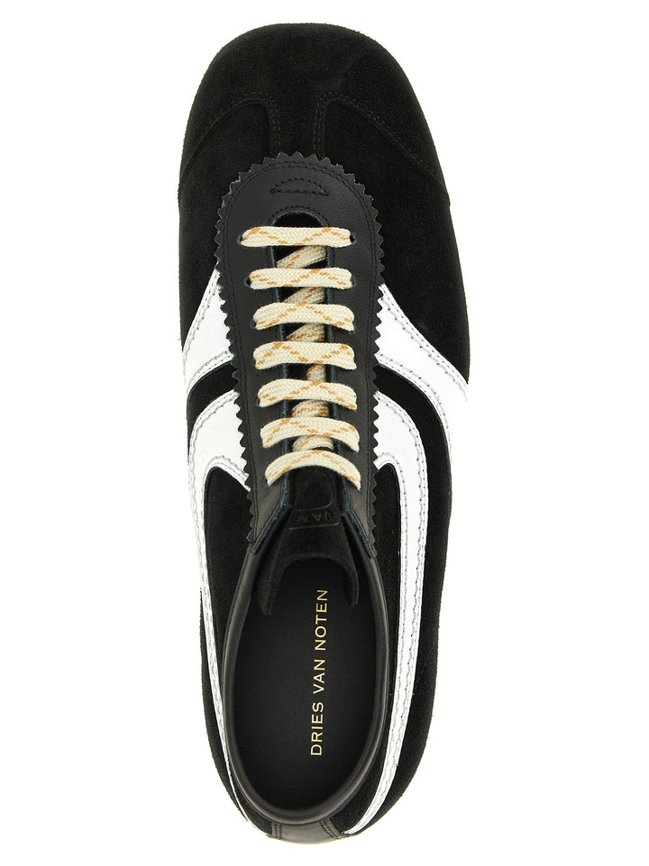 Dries Van Noten  Suede Sneakers - Bianco/Nero | 76352365c671357fc9afaaa82239309bfeb25d40