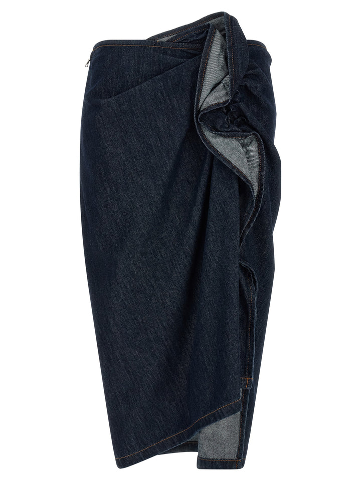Dries Van Noten  Draped Skirt Gonne - Blu | 54ccbc2182325fc5116b3c856470a0aa5dc79ae1