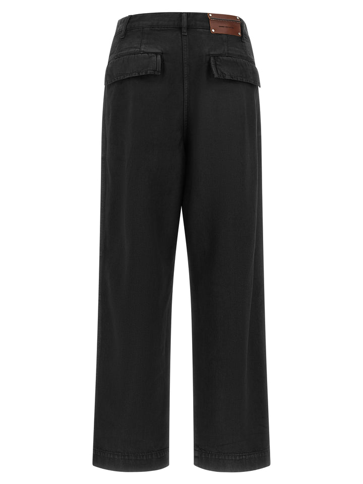 Dries Van Noten  Loose Cotton Trousers Pantaloni - Grigio | b191541a16d41c0942ec03c5fea120af25e243b9