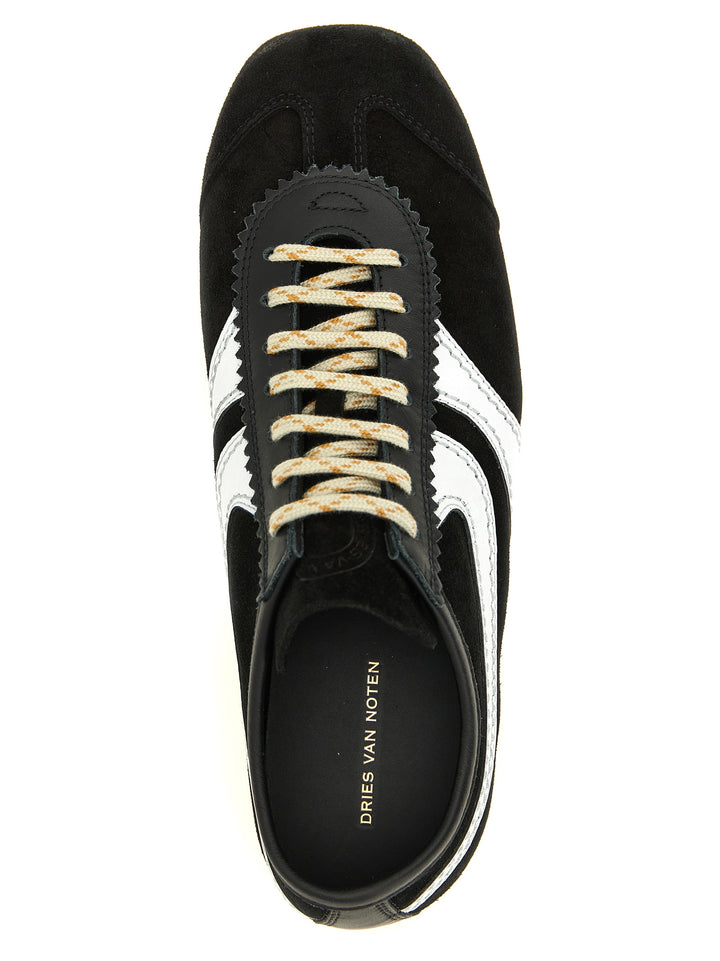 Dries Van Noten  Suede Sneakers - Bianco/Nero | fde545d2bab05e5700eec3dc170a9288ae44a358