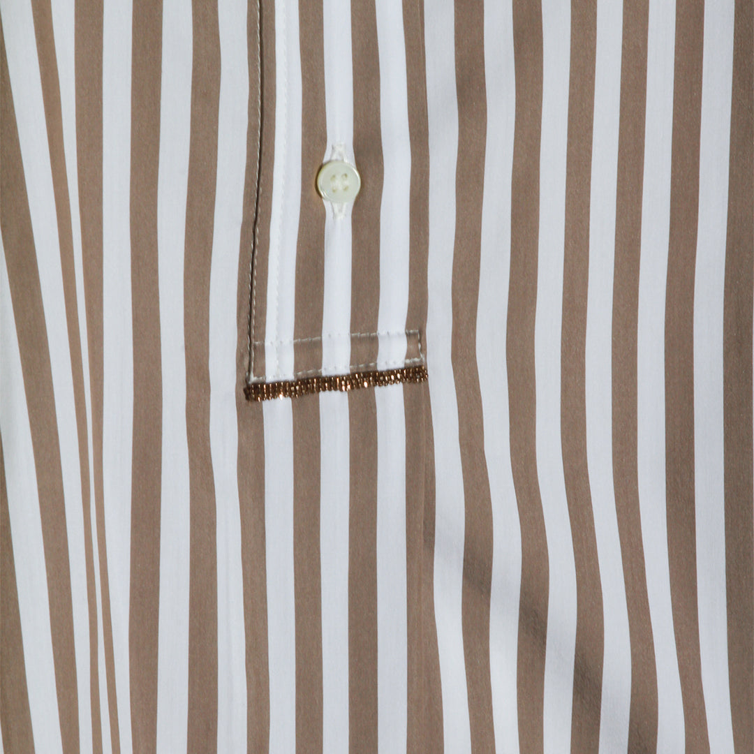 Brunello Cucinelli Shirts - BROWN/BIANCO | 4959c5d43dea81d0845d0325d407a2bccf17c7d5
