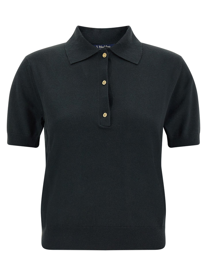S Max Mara Pomposa Polo - Nero | 634ebc4e8628e0a8beca83b84221e917f4344dca