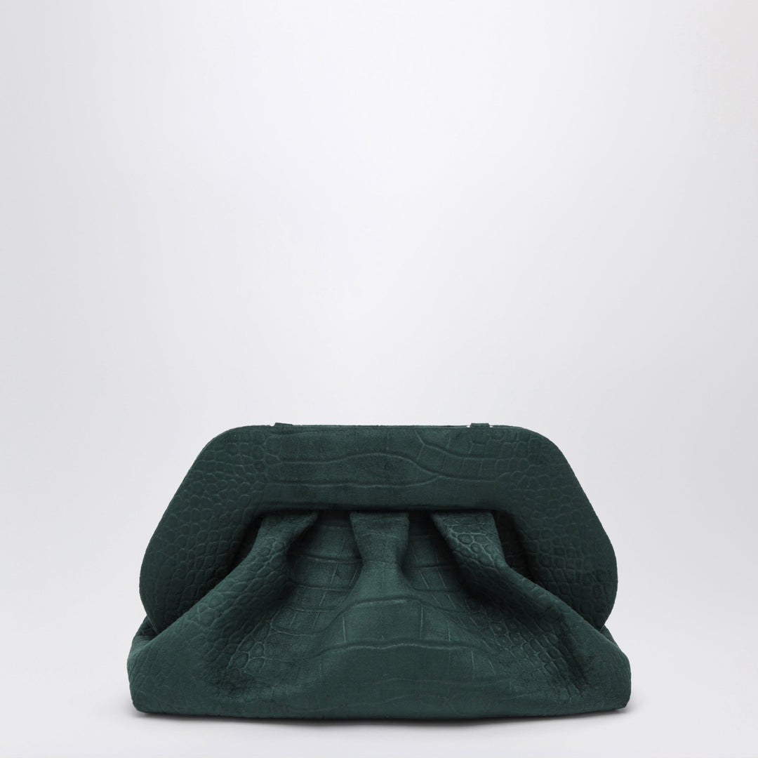 Themoirè Sac Pouch Bios Vert Pin En Similicuir Effet Crocodile