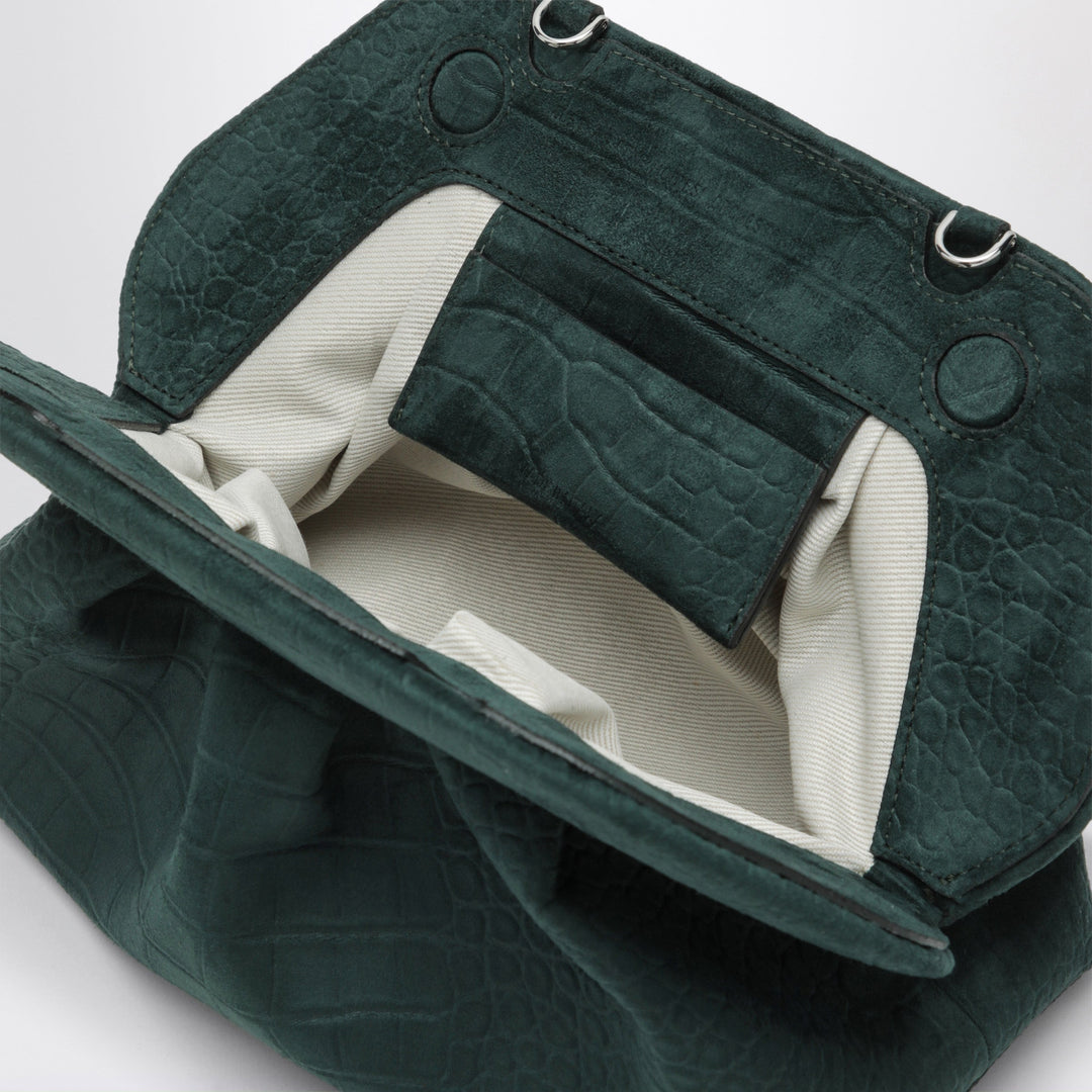 Themoirè Sac Pouch Bios Vert Pin En Similicuir Effet Crocodile