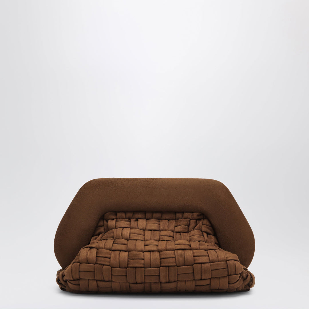 Themoirè Braune Bios Pouch mit Gewebtem Suede-Effekt