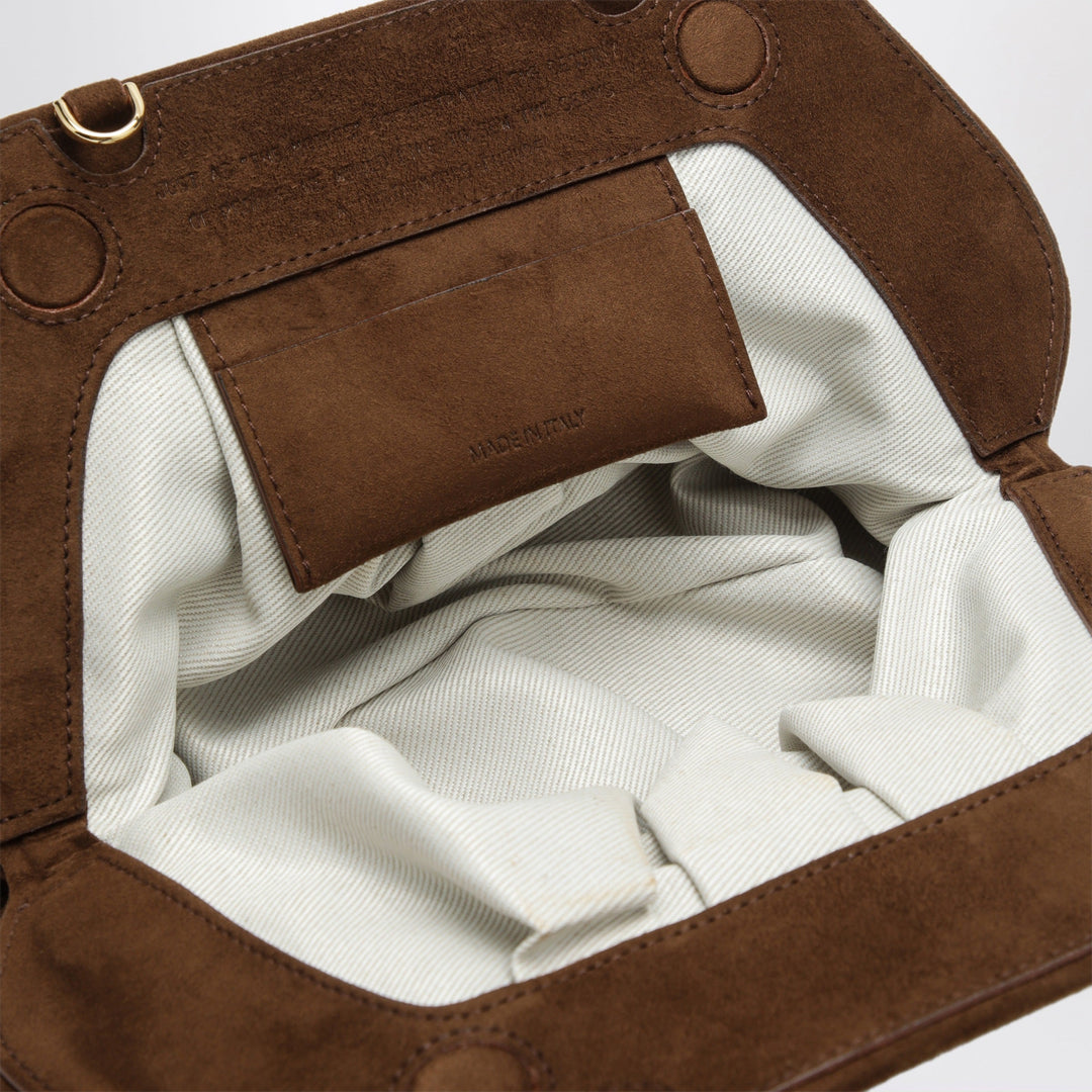 Themoirè Braune Bios Pouch mit Gewebtem Suede-Effekt