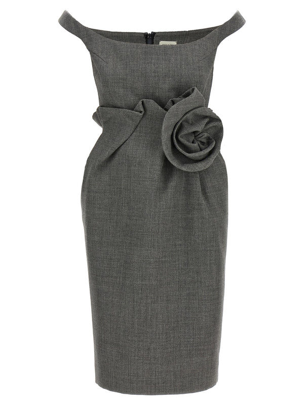 3d Flower Dress Gray