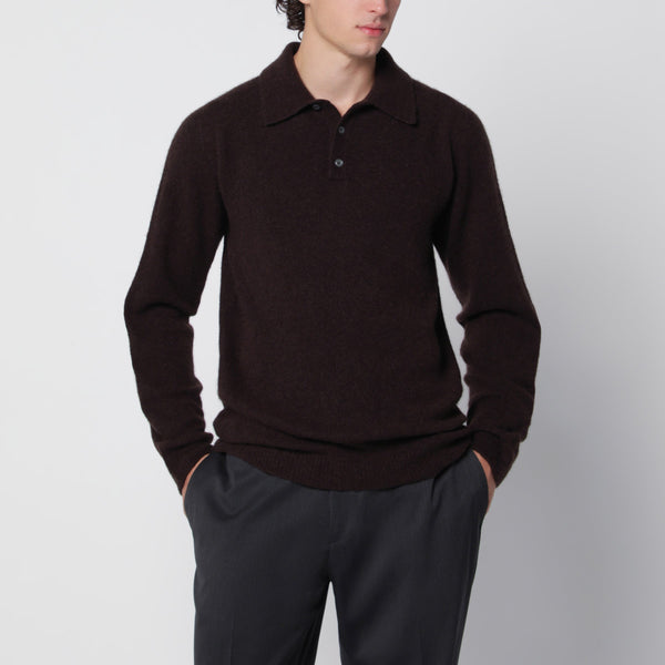 Brown Polo Shirt In Cashmere