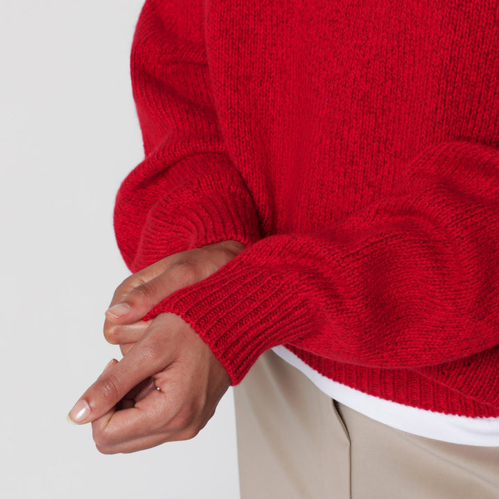Cordera Oversize Roter Pullover aus Merinowolle und Kaschmir