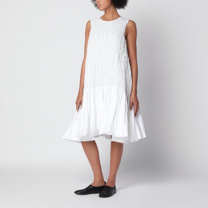 Cordera Robe Midi Balloon Blanche En Coton