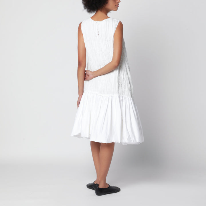 Cordera Robe Midi Balloon Blanche En Coton