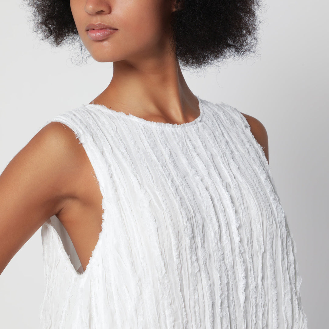 Cordera Robe Midi Balloon Blanche En Coton