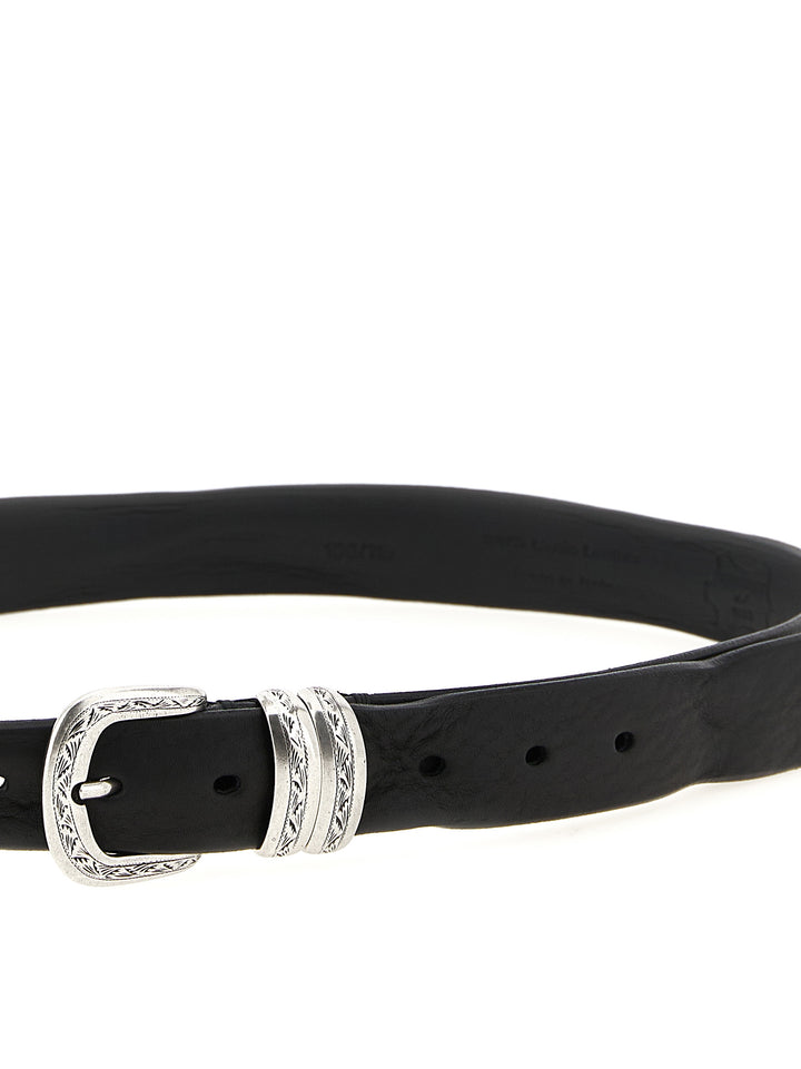 Zerbini Claudio Aged Leather Belt Cinture - Nero | 3a0246e3004b91cdcf9579337b03162133e1f5cd