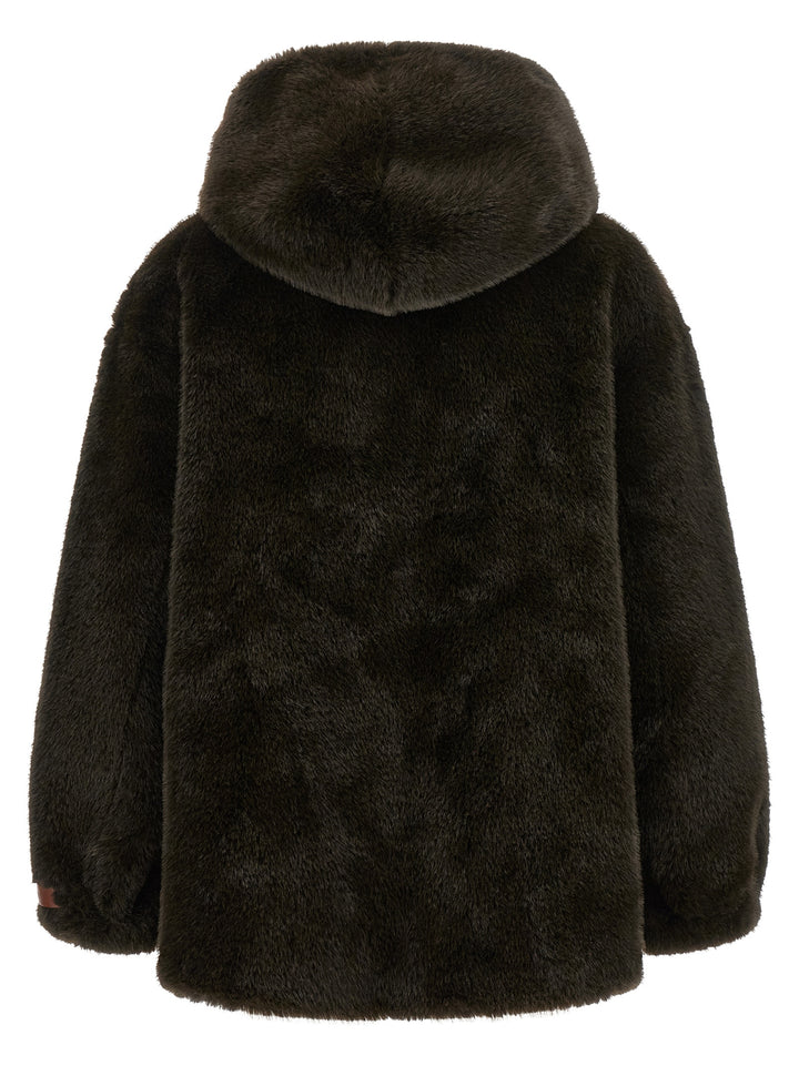 Lou Andrea Eco-Fur Hooded Jacket Puffer Jackets - Verde | 4b1af0d0f86f4102c9949052d911d0982c9680f1