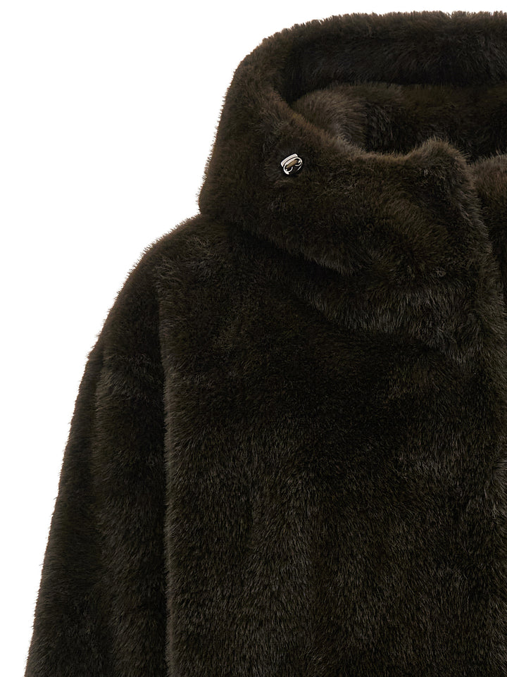 Lou Andrea Eco-Fur Hooded Jacket Puffer Jackets - Verde | 538c80282bc05334778397cee2aa3354925dedcd