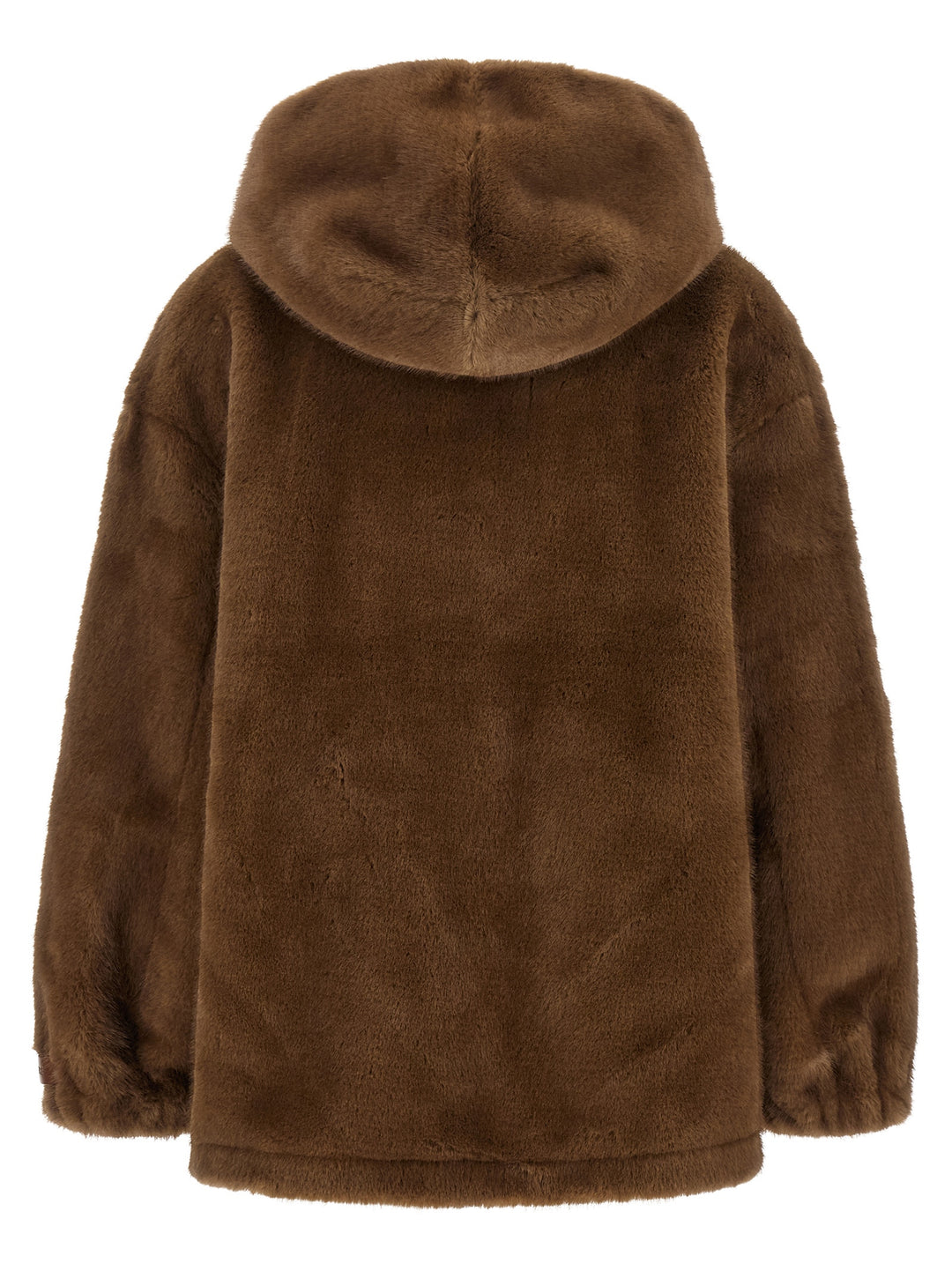 Lou Andrea Eco-Fur Hooded Jacket Puffer Jackets - Marrone | a52454541be52e463674c5666fb8f02522fc77d3
