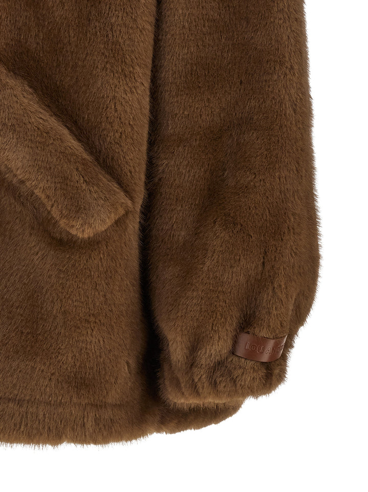 Lou Andrea Eco-Fur Hooded Jacket Puffer Jackets - Marrone | bbc4eab413ad2182340525be73e16be61c720ec5