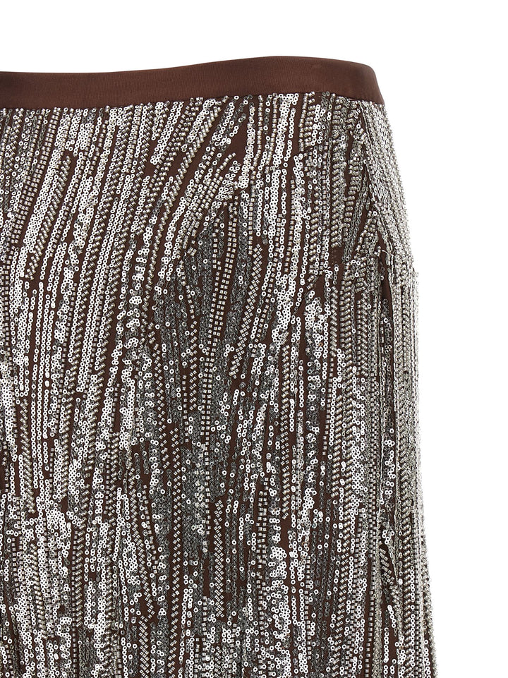 Paco Rabanne Sequin And Pearl Skirt Gonne - Marrone | 42c54c658d1ca41cd0900c780686a19f53051f08
