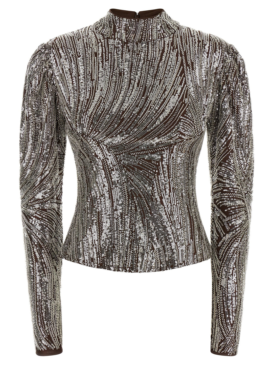 Paco Rabanne Sequin Top Top - Marrone | ef4fec93bf327a126d8e766d73966b44247772b1