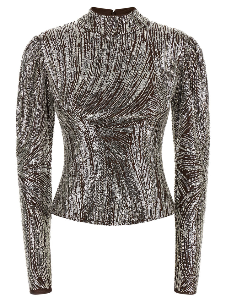 Paco Rabanne Sequin Top Top - Marrone | ef4fec93bf327a126d8e766d73966b44247772b1
