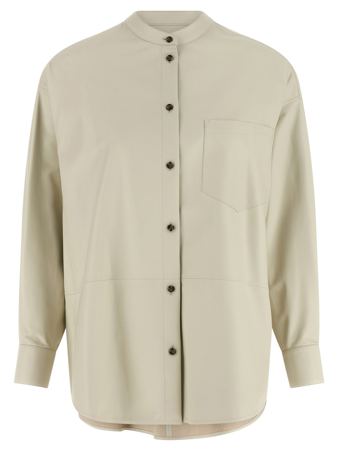 Yves Salomon Leather Shirt Camicie - Bianco | 476553a79fbf5a50b3e84459e2f538fe4b494f9a