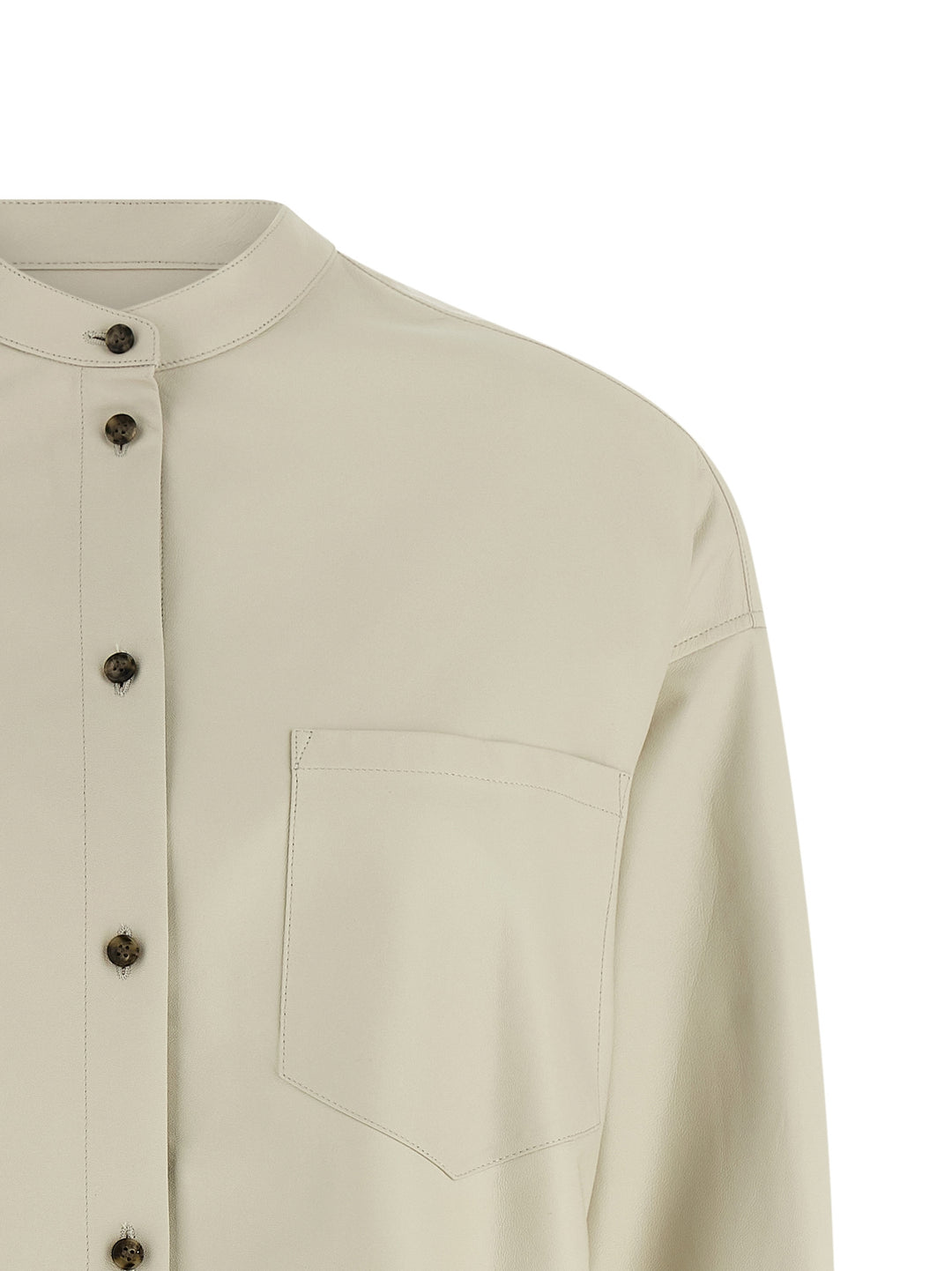 Yves Salomon Leather Shirt Camicie - Bianco | 8691d1f2c78e822a081f4d0fff269675042d9523