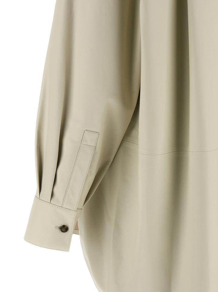 Yves Salomon Leather Shirt Camicie - Bianco | 5dc9b4a44cd7e57a8a425885f024809327784a6e