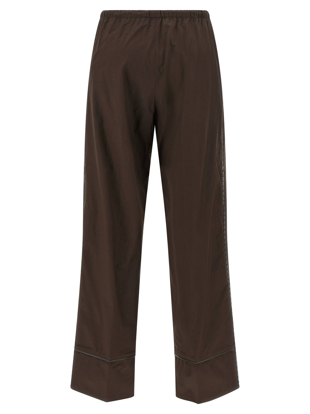 Yves Salomon Leather Insert Pantaloni - Marrone | 75dd32303cf6b4e026296cb2512f9ad8a263604f