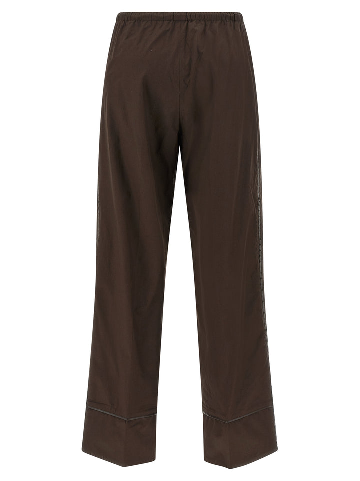 Yves Salomon Leather Insert Pantaloni - Marrone | 75dd32303cf6b4e026296cb2512f9ad8a263604f