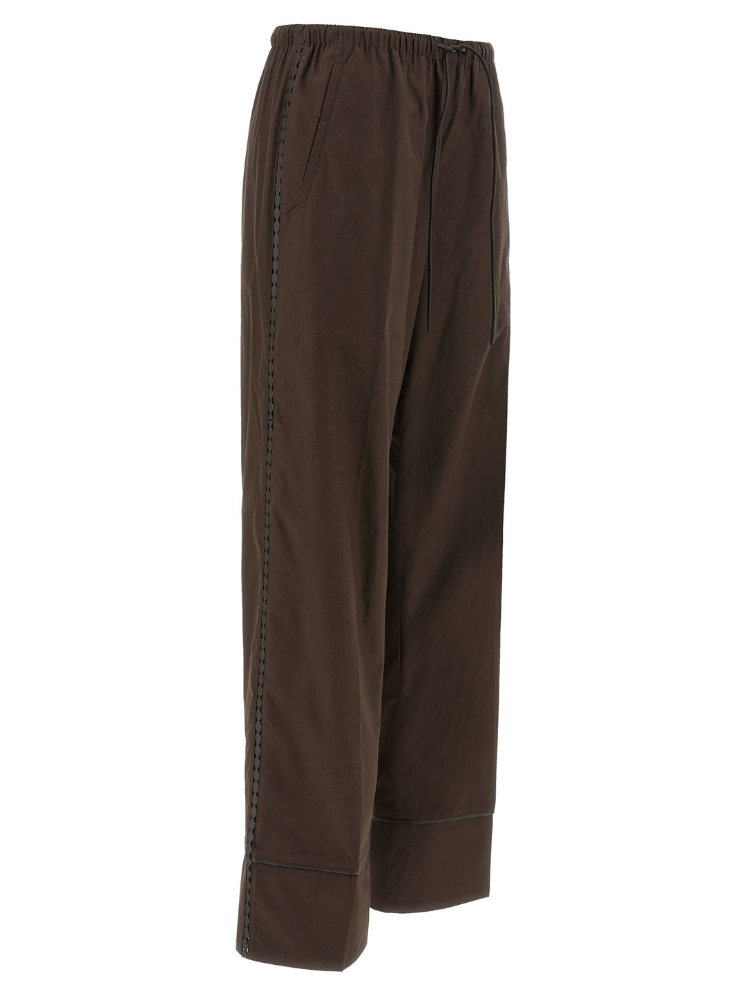 Yves Salomon Leather Insert Pantaloni - Marrone | 4d85d3eae2d953ec365ae94ec5e76335c0819083