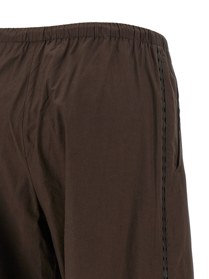 Yves Salomon Leather Insert Pantaloni - Marrone | 8eafaafa69cbe3bd7f64afcc4c000b85c5146765