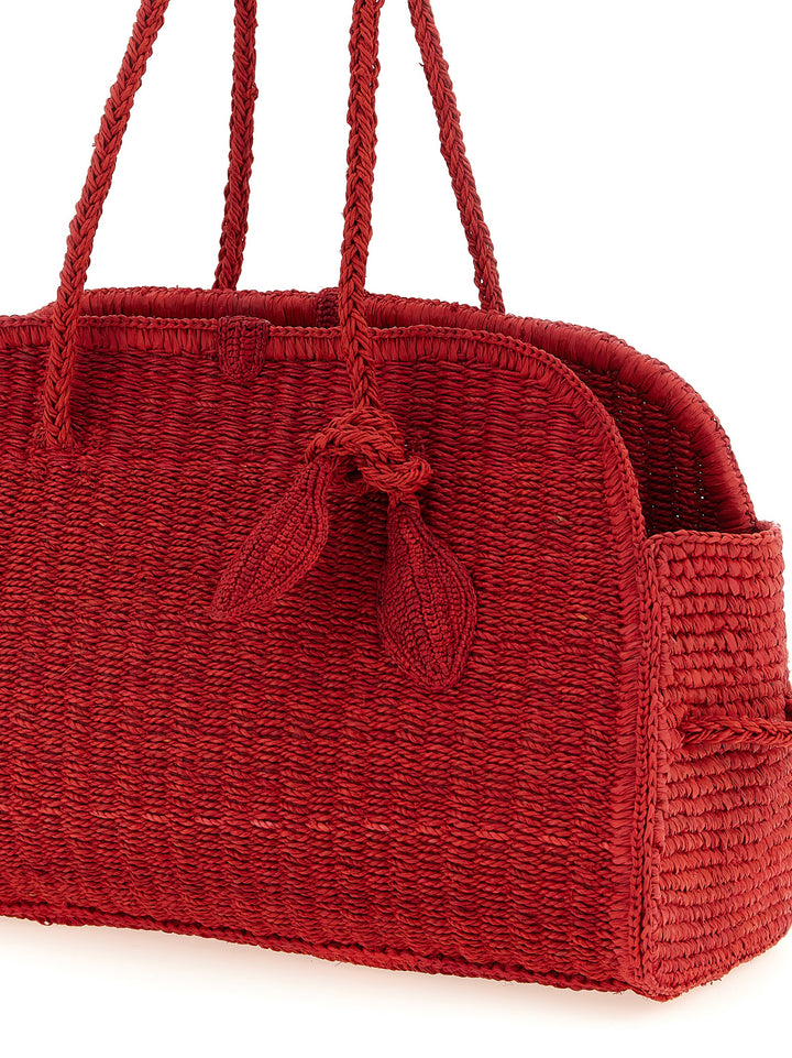 Jacquemus Le Turismo Raphia Borse a Spalla e Tracolla - Rosso | f3bd25f4da24d8c2596784ae6bdc851eb1b1f531