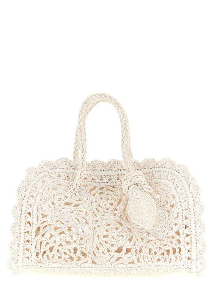 Jacquemus Le Petit Turismo Crochet Borse a Mano - Bianco | 948cd66c6695cefc376dd54a2d0352686ac17a3c