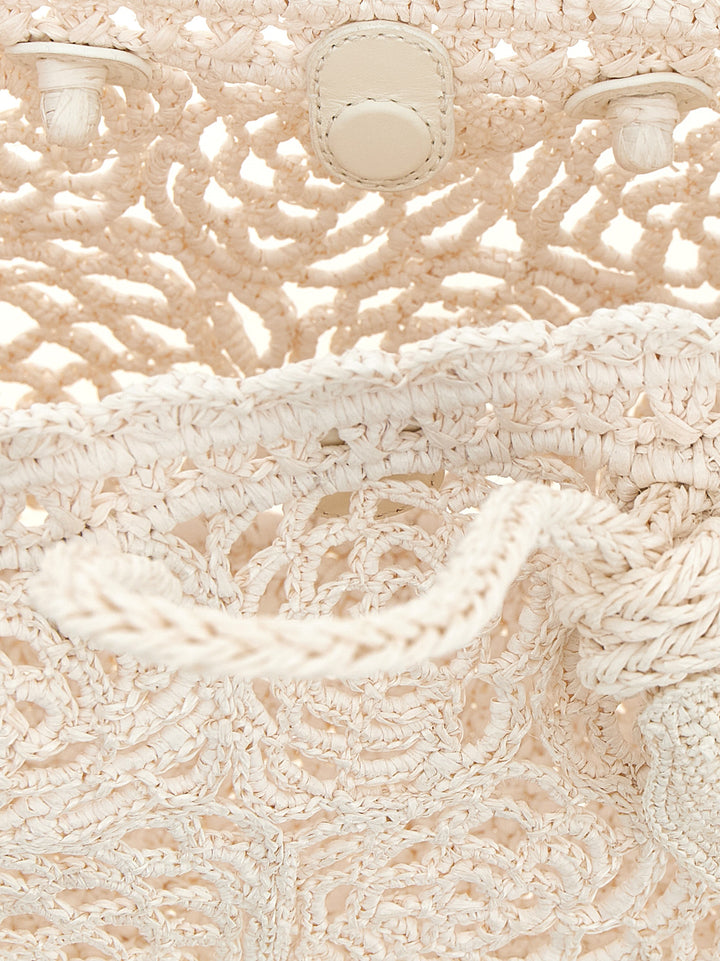 Jacquemus Le Petit Turismo Crochet Borse a Mano - Bianco | 5fca1763ef18f89d25a94f45494886a77c68dfa5