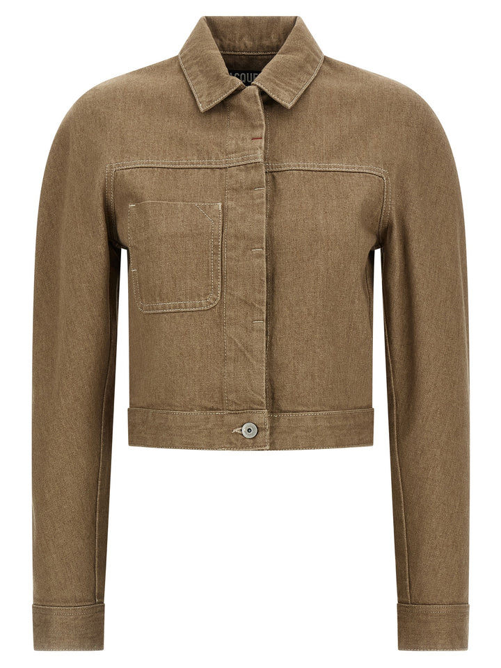 Jacquemus La Veste Ovalo Cargo Puffer Jackets - Beige | 1dca28e8e97bd86497db4c2375eee438a2bf1d02