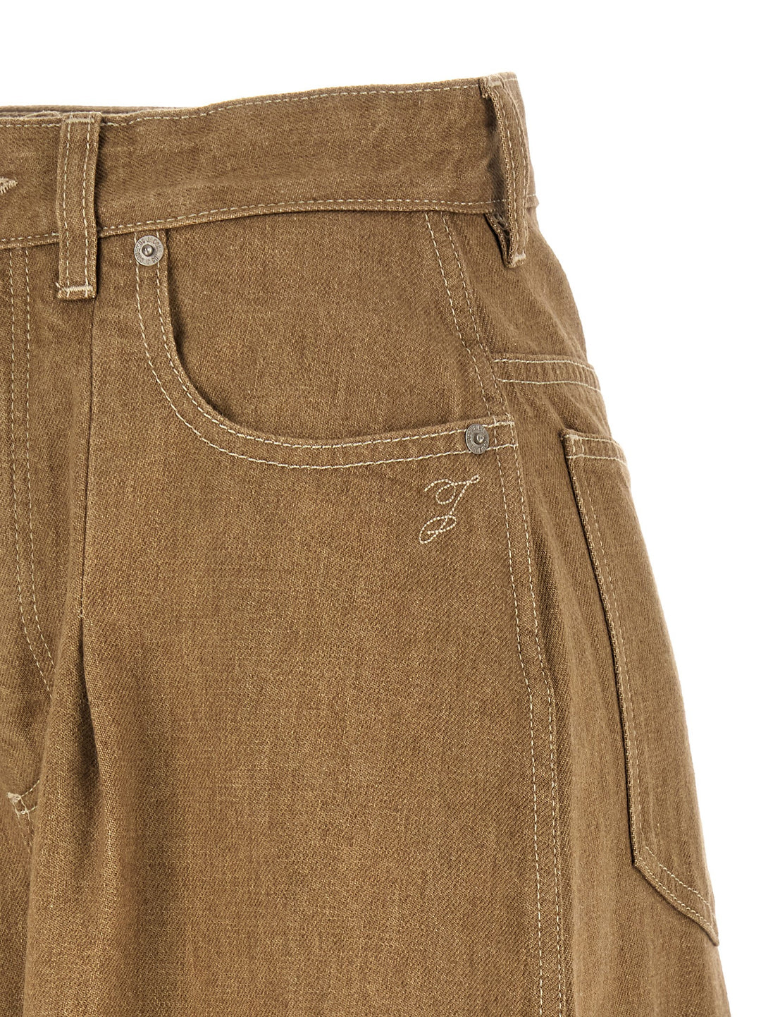 Jacquemus Le De-Nîmes Ovalo Jeans - Beige | a706ba035ff6441938acf235a5a6baf3e325fdfe