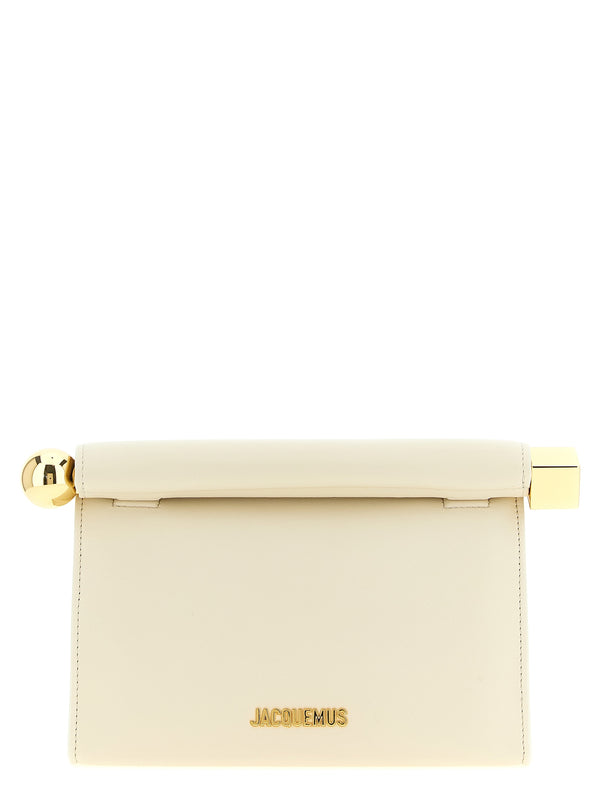 Le Sac Rond Carré Clutch Bianco