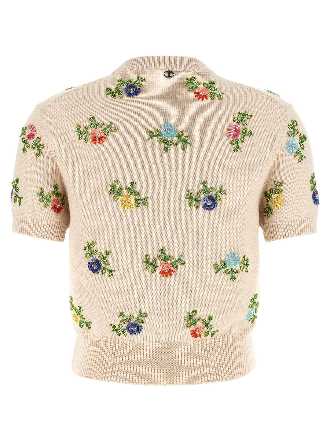 Paco Rabanne Sweater With Beads Embroidery Top - Beige | 0a3ba673788f8bd51ac779d05ca551f477c3ebdf