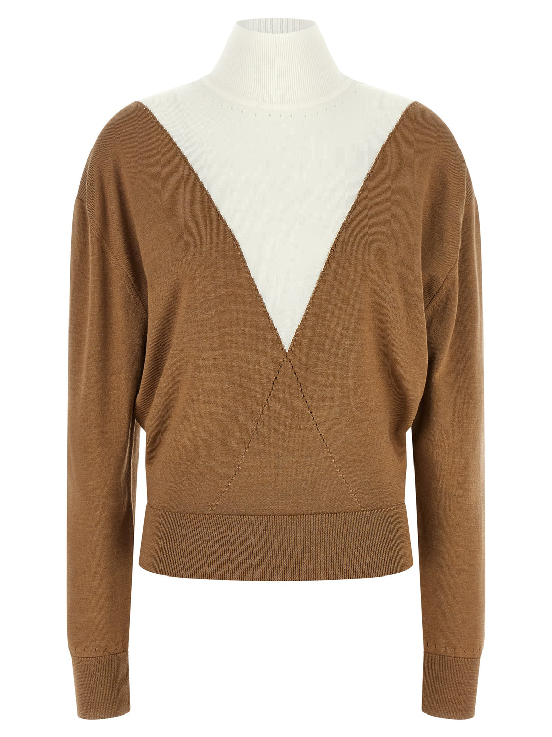 Paco Rabanne Sweater With Perforated Intarsia Maglioni - Beige | 95e6fd03bde3d1fad230b181292db003d713eb32