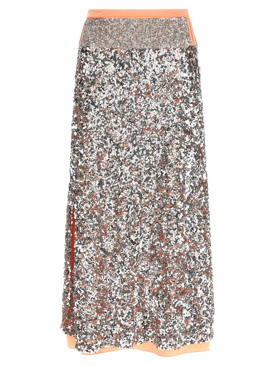 Sequin Skirt Gonne Silver