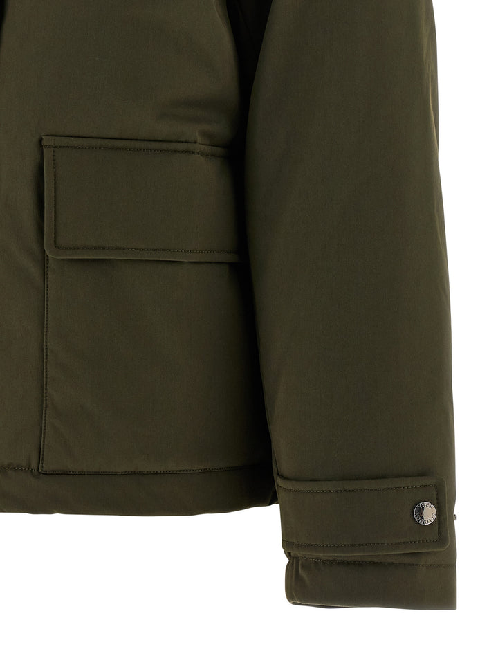 Army Yves Salomon Merino Shearling Hooded Parka Puffer Jackets - Verde | 07eb3c6f1387b8843ce06d78ddc83151305fd2f0