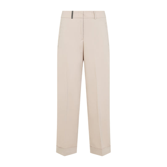 Beige Cotton Pants