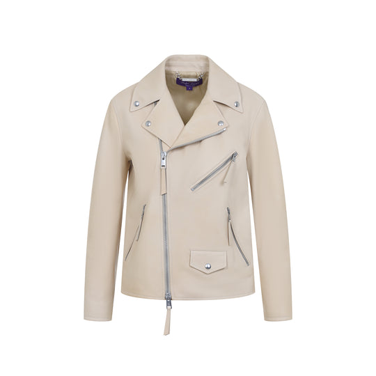 Beige Kelley Leather Jacket